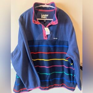 Lands End woman’s snap neck 3x fleece heritage sweatshirt